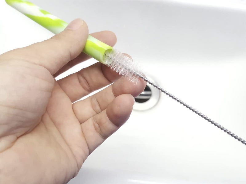 GFDesign Drinking Straw Cleaning Brushes Set 12"" Extra Long 12mm Extra Wide Pipe Tube Cleaner Nylon Bristles Stainless Steel Handle - 12"" x 1/2"" (12mm) - Set of 4 - Image 5